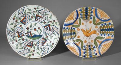 Appraisal: Two th century chargers both earthenware one with central yellow