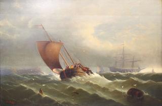 Appraisal: Painting Edward Moran Edward Moran American - ''A Shipwreck ''