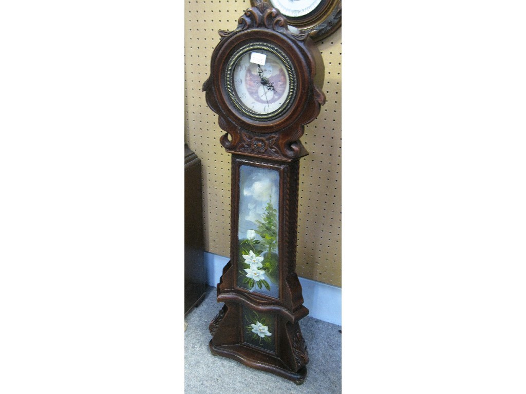 Appraisal: Miniature longcase clock with painted decoration