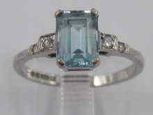 Appraisal: An ct white gold aquamarine and diamond ring