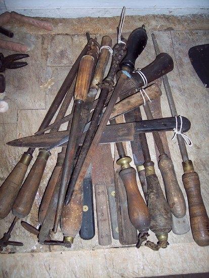 Appraisal: A quantity of butcher's knives and sharpeners various