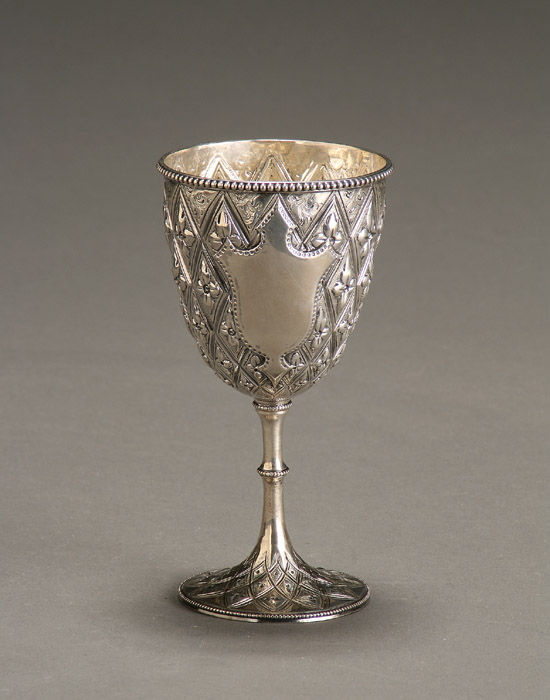 Appraisal: Victorian Silver Wine Goblet Mappin Webb London The bowl embossed