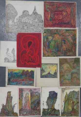 Appraisal: DI GIOVANNO Hermon Works on Paper ''Excavations II'' - pen