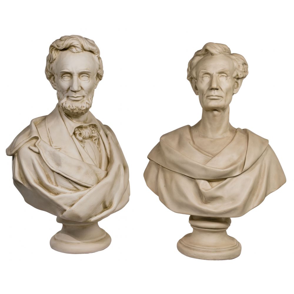 Appraisal: ABRAHAM LINCOLN CERAMIC AND FIBERGLASS BUSTSIncluding after Leonard Volk American