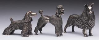 Appraisal: S Kirk Son sterling silver dog miniatures h Three S