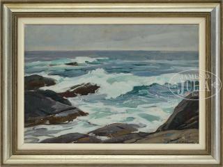 Appraisal: ALDRO T HIBBARD American - BREAKING WAVES Oil on canvas