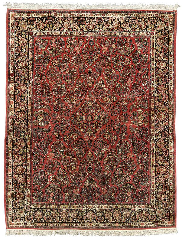 Appraisal: Sarouk Carpet Persian mid th century red field with floral