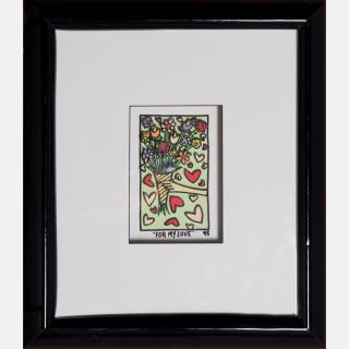 Appraisal: James Rizzi - For My Love Hand-cut silkscreen with D