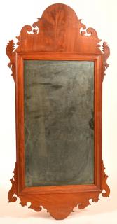 Appraisal: American Chippendale Mahogany Mirror Scroll and foliate cut-out frame -