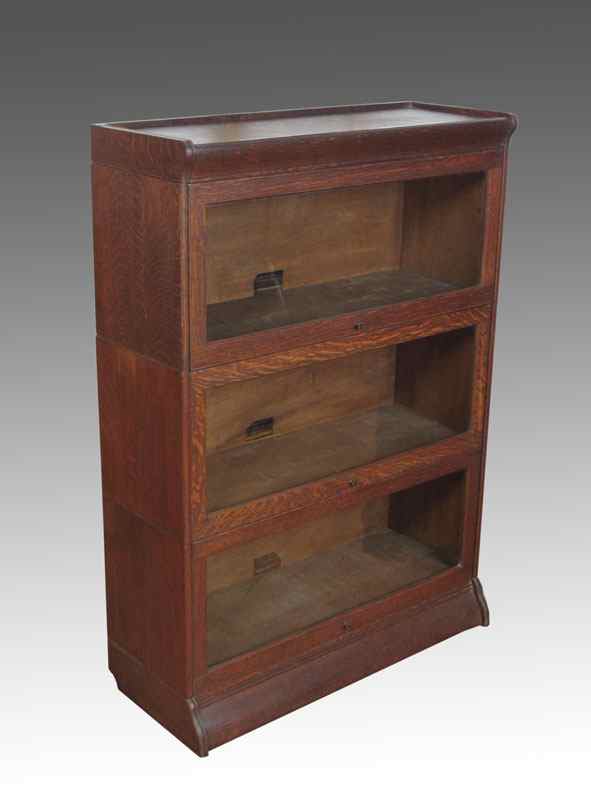 Appraisal: HALE STACK GOLDEN OAK BARRISTER BOOKCASE Original Hale label on