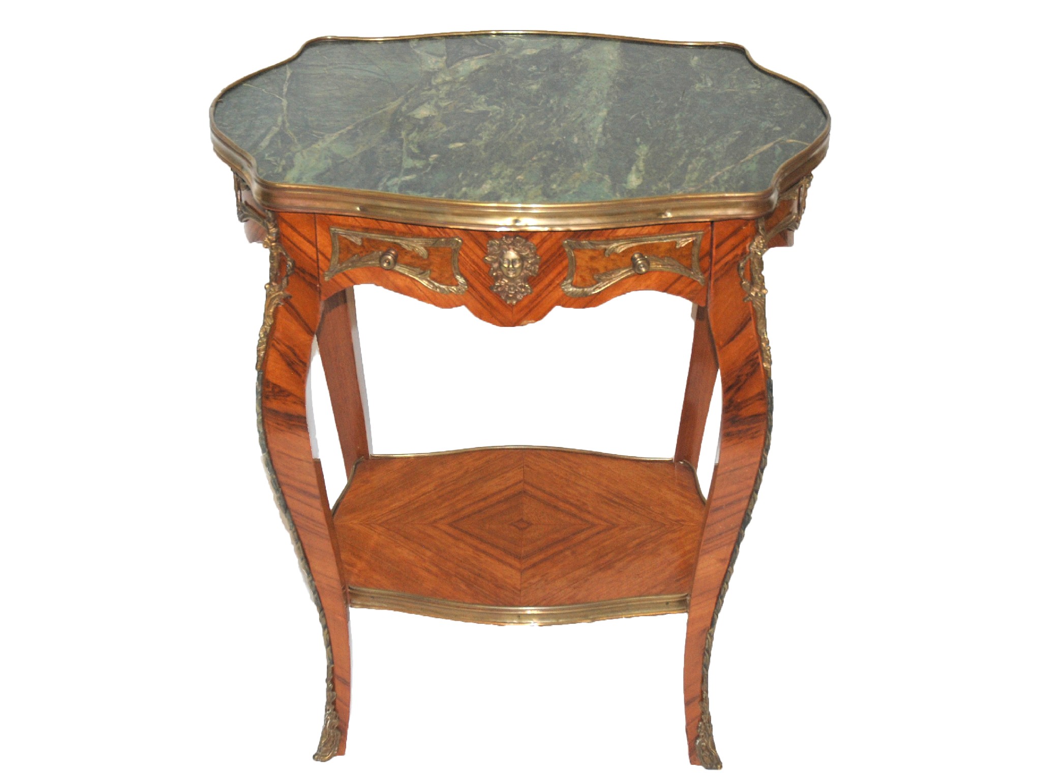 Appraisal: A Louis XV style rosewood marble top occasional tablewith gilt