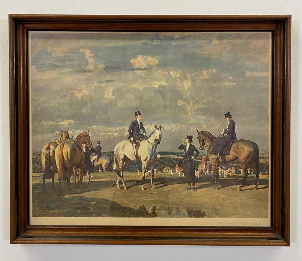 Appraisal: Sir Alfred Munnings print Why Weren't You Out Yesterday published