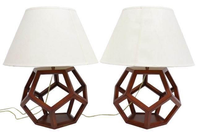 Appraisal: pair Designer Ralph Lauren Dustin table lamps st c conical