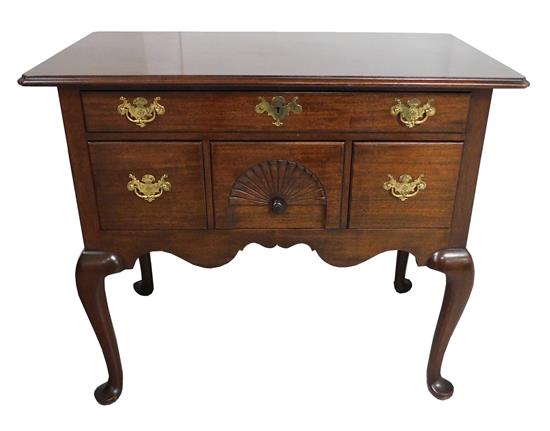 Appraisal: Dressing table lowboy th C mahogany with mahogany veneer one