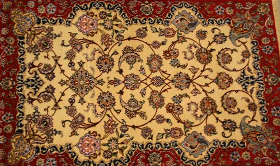 Appraisal: Extra fine silk and wool Isfahan runner th century '