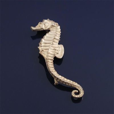 Appraisal: No Reserve Leslie Durbin - A realistically formed silver seahorse