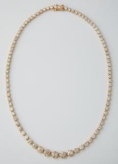 Appraisal: K Yellow Gold Diamond Tennis Necklace each of t K