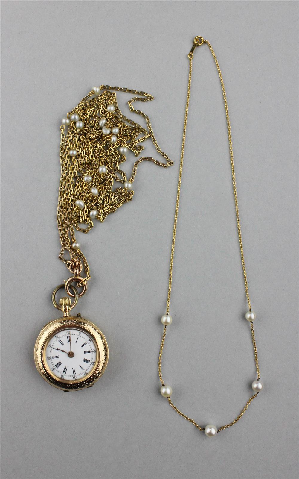 Appraisal: LADY'S K YELLOW GOLD CASED POCKET WATCH marked K and