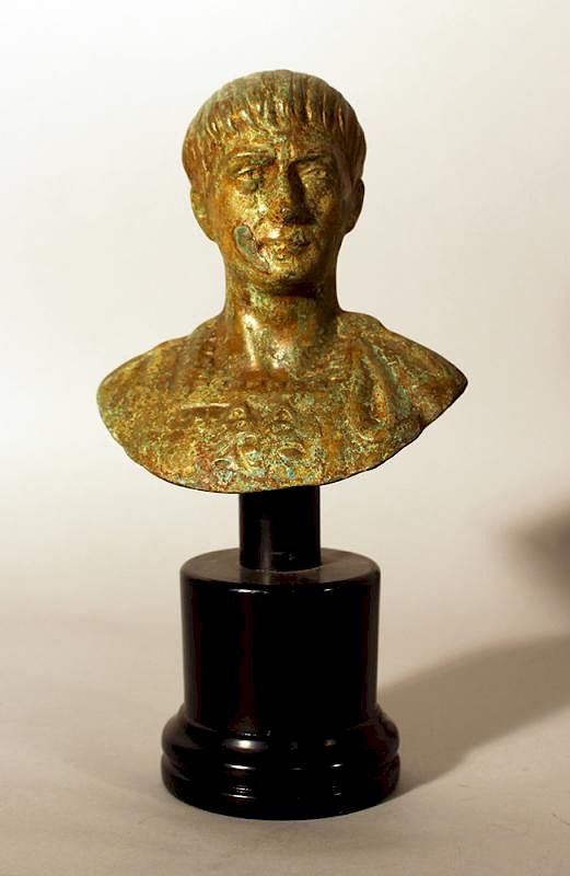 Appraisal: Bronze bust of Roman emperor Augustus Bronze bust of Roman