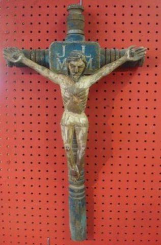 Appraisal: Antique Wood Crucifix From a North Bergen NJ estate high