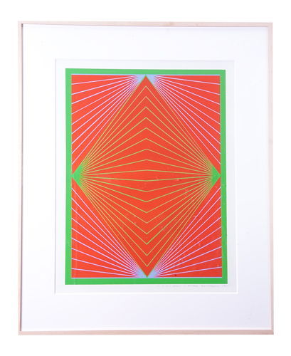 Appraisal: Richard Anuszkiewicz Diamond Chroma lithograph in colors - x -