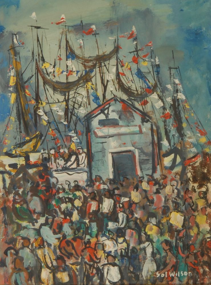 Appraisal: SOL WILSONAmerican - The Blessing of the Fleet Provincetown Signed