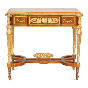 Appraisal: A Louis XVI Style Gilt Bronze Mounted Marquetry Table After