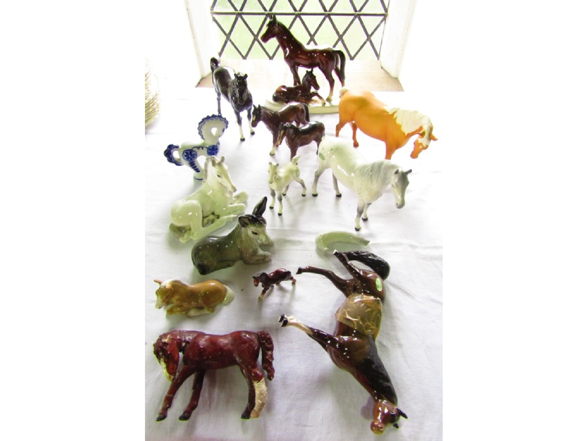 Appraisal: A collection of Beswick model horses including a matt glazed