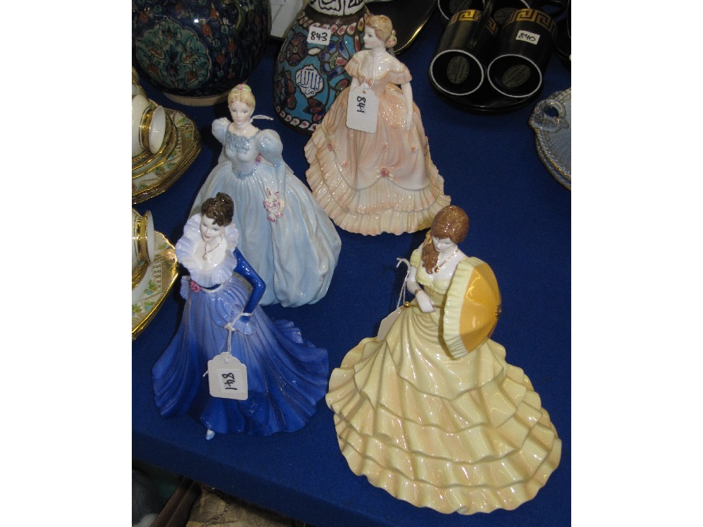 Appraisal: Four Coalport figures of ladies to include Summer Breeze Anne