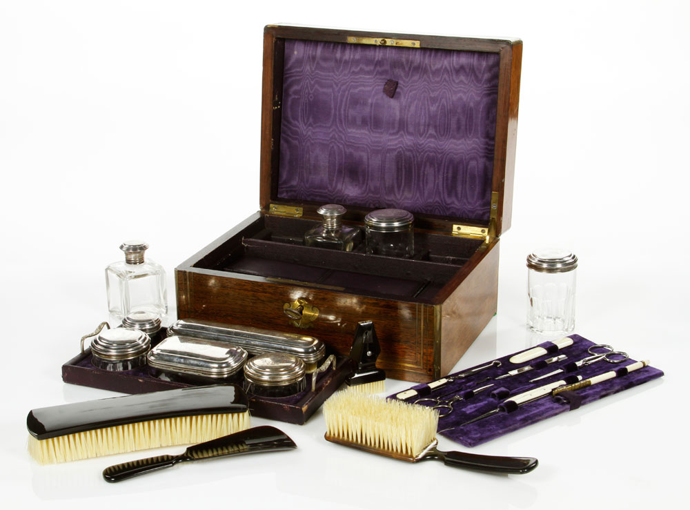 Appraisal: - Early th C Tiffany Co Dresser Set Early th