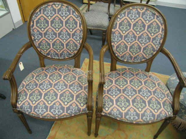 Appraisal: Pair of French Style Arm Chairs