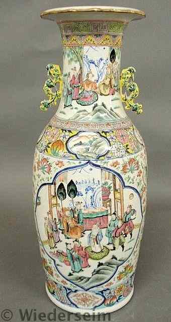 Appraisal: Large Asian porcelain urn th c decorated with court scenes