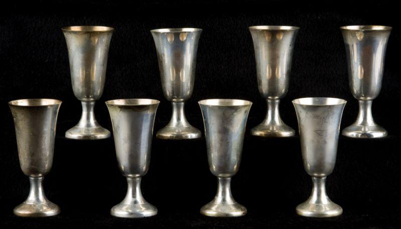 Appraisal: Wallace Boxed Set of Six Sterling Cordials marked Wallace Sterling