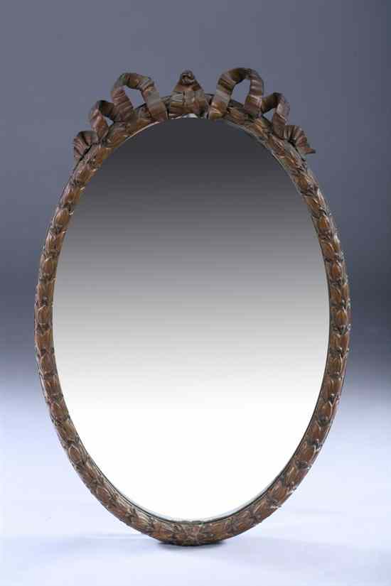 Appraisal: CONTINENTAL NEOCLASSICAL STYLE GILT-GESSO-OVER-WOOD WALL MIRROR late th-early th century