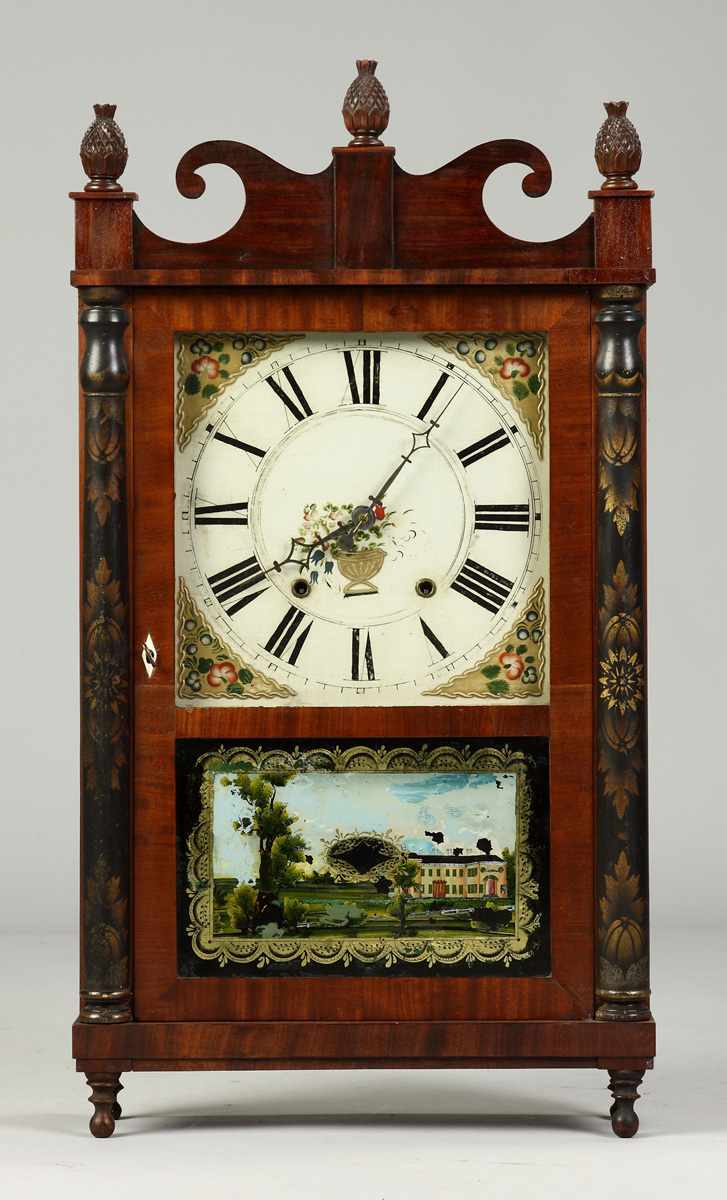 Appraisal: Jerome's Darrow Bristol CT Jester Top Shelf Clock Mahogany case