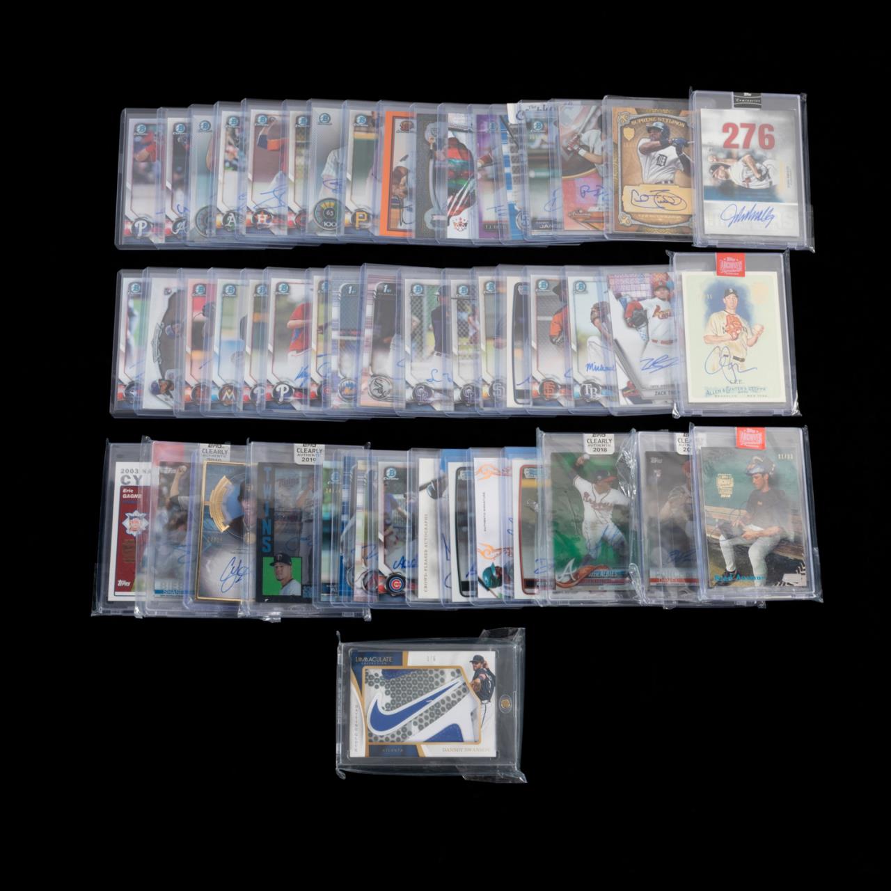 Appraisal: AUTOGRAPHED MEMORABILIA BASEBALL CARDS Grouping of modern baseball cards including