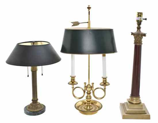 Appraisal: A Regency Style Bouillotte Lamp having a circular base with