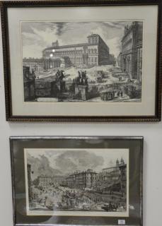 Appraisal: After Giovanni Battista Piranesi two engraved prints including Veduta di