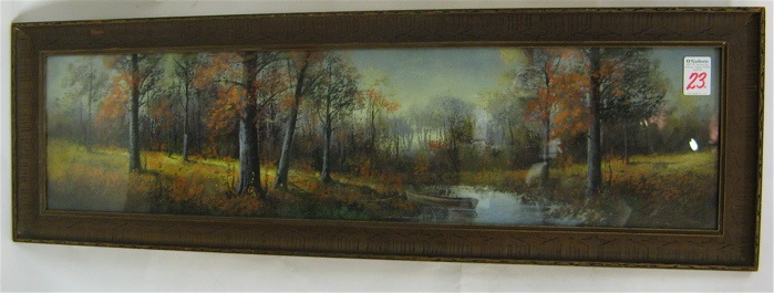 Appraisal: AN AMERICAN PASTEL PAINTING ON PAPER An autumn landscape with