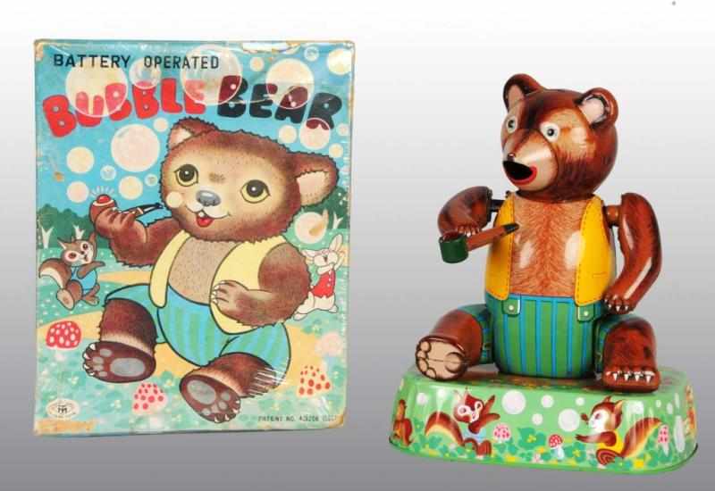 Appraisal: Tin Bubble Bear Battery-Operated Toy Description Japanese Working Made by