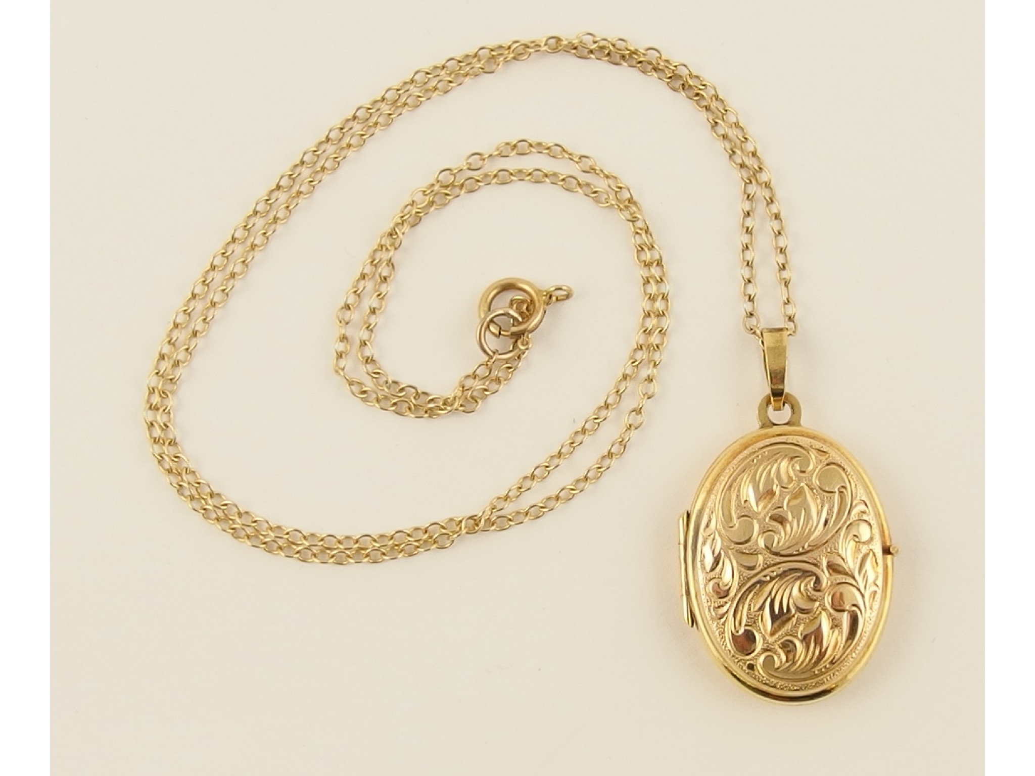 Appraisal: A ct locket and chain approx weight gms