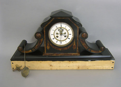 Appraisal: French slate mantle clock signed Ad Foucart h x w