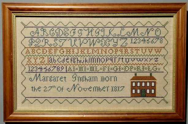 Appraisal: Reproduction sampler Margaret Ingham x