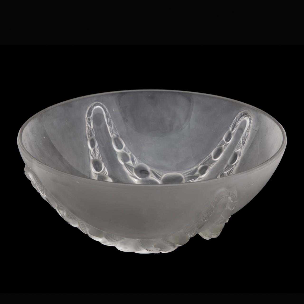 Appraisal: RENE LALIQUE VILLENEUVE FROSTED GLASS BOWL Rene Lalique French -