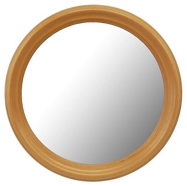 Appraisal: Circular maple wall mirror th c having molded round frame