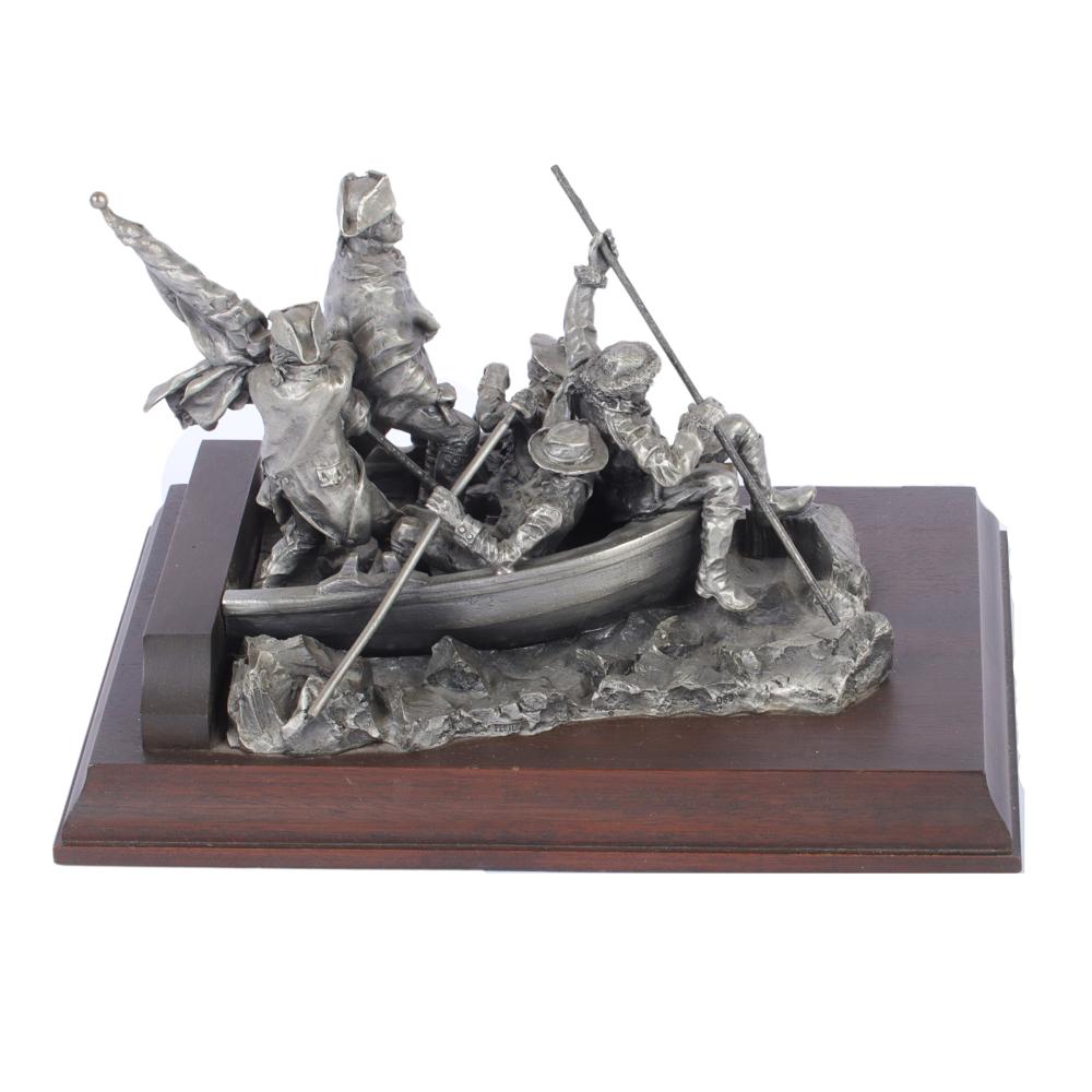 Appraisal: ROBERT SULLIVAN WASHINGTON CROSSING THE DELAWARE WALLACE PEWTER SCULPTURE H