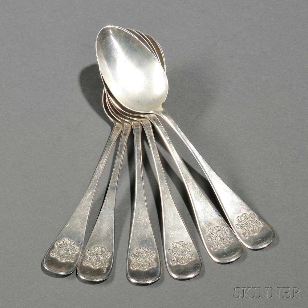 Appraisal: Six Tiffany Co Sterling Silver Tablespoons New York - each