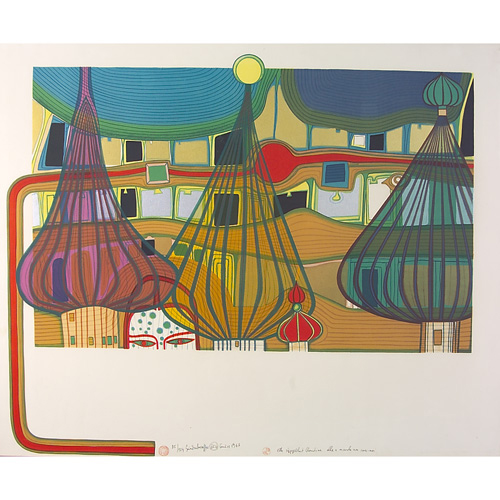 Appraisal: Friedensreich Hundertwasser Austrian - L'expulsion lithograph in colors - x