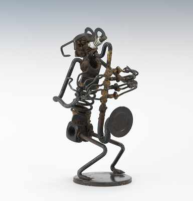 Appraisal: Sculpture signed DFF Steampunk Sax Player Mixed metals and found