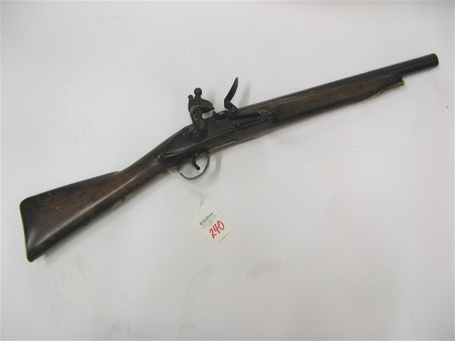 Appraisal: FLINTLOCK SHORT RIFLE AFTER BROWN BESS caliber smooth bore barrel